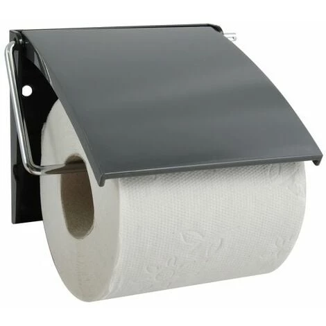 MSV Porte Rouleau Papier Wc Mural PS & Acier Chromé Gris Anthracite - Gris 1 MSV Porte Rouleau Papier Wc Mural PS & Acier Chromé Gris Anthracite - Gris