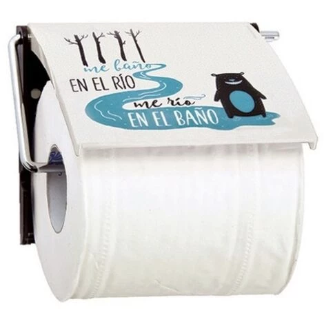 MSV Porte Rouleau Papier Wc Mural RIO Acier Chromé & PS Bleu & Blanc - Multicolor 1 MSV Porte Rouleau Papier Wc Mural RIO Acier Chromé & PS Bleu & Blanc - Multicolor