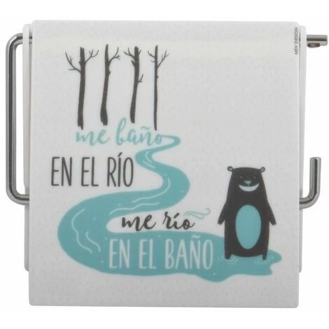 MSV Porte Rouleau Papier Wc Mural RIO Acier Chromé & PS Bleu & Blanc - Multicolor 2 MSV Porte Rouleau Papier Wc Mural RIO Acier Chromé & PS Bleu & Blanc - Multicolor – Image 2