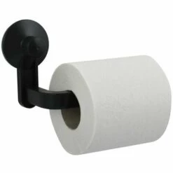 MSV Porte Rouleau Papier Wc Ou Serviettes à Ventouse PVC Noir - Noir