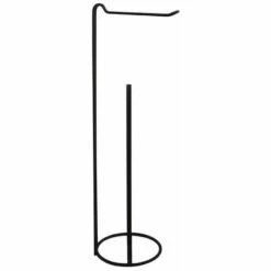 MSV Porte Rouleau Papier Wc Sur Pied Avec Réserve AMY Acier Noir Mat - Noir