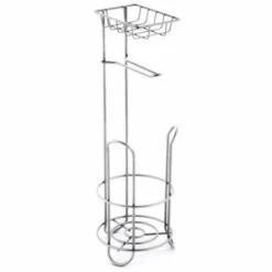 MSV Réserve, Porte Rouleaux & Support Téléphone Sur Pied Acier LILO Chromé - Chromé