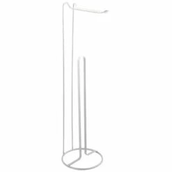 MSV Porte Rouleau Papier Wc Sur Pied Avec Réserve AMY Acier Blanc Mat - Blanc