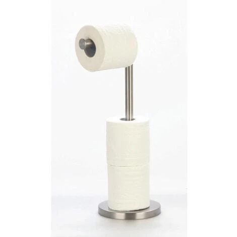 MSV Porte Rouleau Papier Wc Sur Pied Inox - Gris 2 MSV Porte Rouleau Papier Wc Sur Pied Inox - Gris – Image 2
