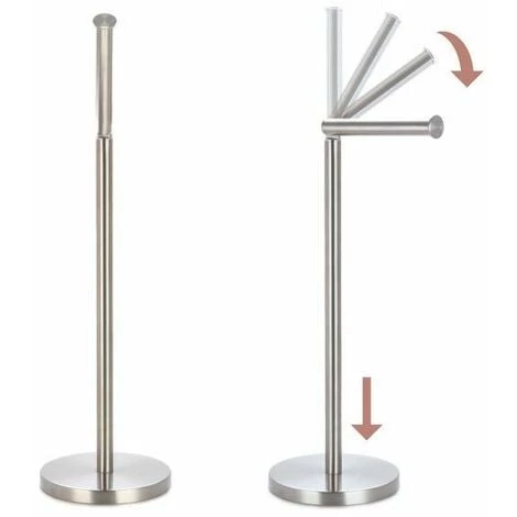 MSV Porte Rouleau Papier Wc Sur Pied Inox - Gris 3 MSV Porte Rouleau Papier Wc Sur Pied Inox - Gris – Image 3