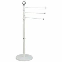 MSV Porte Serviettes 3 Branches Acier Blanc - Blanc