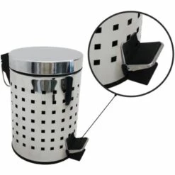 MSV Poubelle à Pédale Inox 3L Finition Miroir - Gris -Promos MSV Magasin 31486737 3