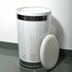MSV Panier à Linge 46L Avec Couvercle Coussin Inox Blanc 7 MSV Panier à Linge 46L Avec Couvercle Coussin Inox Blanc -Promos MSV Magasin 31486750 3