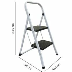 MSV Escabeau Marchepied 2 Niveaux Pliant En Acier Max 150kg (49x43,5x83,5cm) - Noir -Promos MSV Magasin 31775601 5