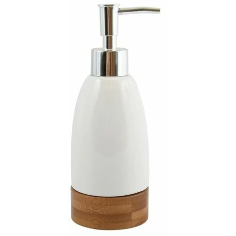 MSV Distributeur De Savon Céramique & Bambou TALLINN Blanc & Marron - Blanc 1 MSV Distributeur De Savon Céramique & Bambou TALLINN Blanc & Marron - Blanc