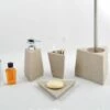 MSV Lot De 4 Accessoires De Salle De Bain En Polyrésine SUEZ Sable - Beige