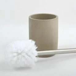 MSV Lot De 4 Accessoires De Salle De Bain En Ciment BRASILIA - Taupe -Promos MSV Magasin 32591302 3