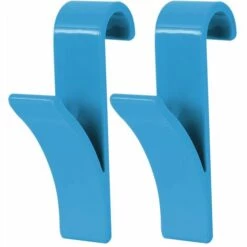 MSV Crochets Pour Radiateur Plastique Bleu 2 Pièces 6,4 X 9,8 X 2,5 Cm