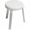 MSV Tabouret Réglable Pieds Pivotants Blancs Anti-