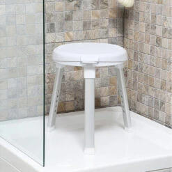 MSV Tabouret Réglable Pieds Pivotants Blancs Anti- -Promos MSV Magasin 32989051 3