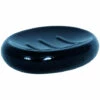 Porte-savon MSV "Java" En Grès De Couleur Noire 13 X 10 X 3 Cm