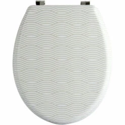 MSV ABATTANT WC MDF WAVEMARRON BRUN CLAIR CHARNIÈRES INOX