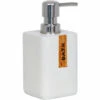 Distributeur De Savon MSV "Iguaçu" En Acier Inoxydable De Couleur Blanche 7,5 X 7,5 X 16 Cm