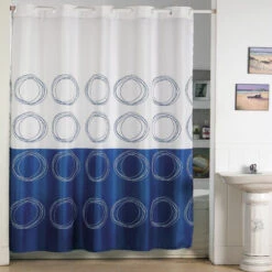 MSV Rideau De Douche "Graphic" Bleau