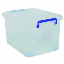 MSV Boite De Rangement Avec Roulettes PP Blanc Transparent 25L - Blanc