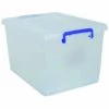 MSV Boite De Rangement Avec Roulettes PP Blanc Transparent 37L - Blanc