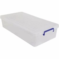 MSV Boite De Rangement Avec Roulettes PP Blanc Transparent 35L - Blanc