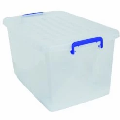MSV Boite De Rangement Avec Roulettes PP Blanc Transparent 81L - Blanc