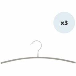 MSV Lot De 3 Cintres En Acier Plastifié Antiglisse Taupe - Taupe