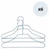 MSV Lot De 6 Cintres En Acier Plastifiés - Bleu