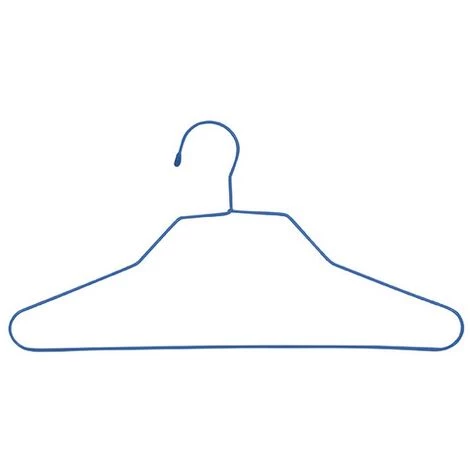 MSV Lot De 6 Cintres En Acier Plastifiés - Bleu 2 MSV Lot De 6 Cintres En Acier Plastifiés - Bleu – Image 2