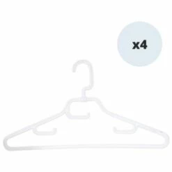 MSV Lot De 4 Cintres Repliables Blanc - Blanc