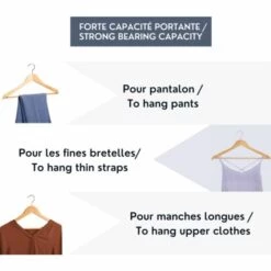 MSV Lot De 4 Cintres En Bois - Beige -Promos MSV Magasin 34056030 3