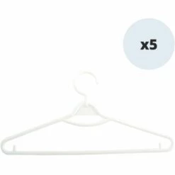 MSV Lot De 5 Cintres Blanc - Blanc