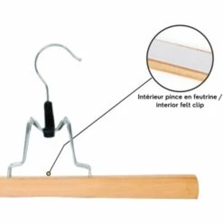 MSV Lot De 12 Cintres En Bois Pour Pantalon Ou Jupe 35cm - Beige -Promos MSV Magasin 34056042 3