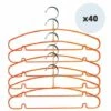 MSV Lot De 40 Cintres En Acier Plastifié Antiglisse Orange - Orange