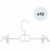 MSV Lot De 12 Cintres Pour Pantalon Ou Jupe - Blanc
