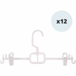 MSV Lot De 12 Cintres Pour Pantalon Ou Jupe - Blanc