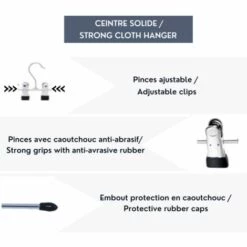 MSV Lot De 36 Cintres En Acier Avec Pinces - Gris -Promos MSV Magasin 34056055 3