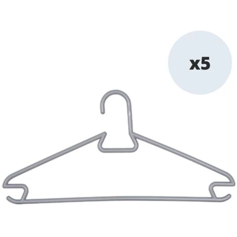 MSV Lot De 5 Cintres Gris - Gris 1 MSV Lot De 5 Cintres Gris - Gris