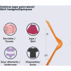 MSV Lot De 12 Cintres En Bois Avec Pinces - Beige 5 MSV Lot De 12 Cintres En Bois Avec Pinces - Beige -Promos MSV Magasin 34056065 3