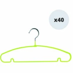 MSV Lot De 40 Cintres En Acier Plastifié Antiglisse Vert - Vert -Promos MSV Magasin 34056068 3