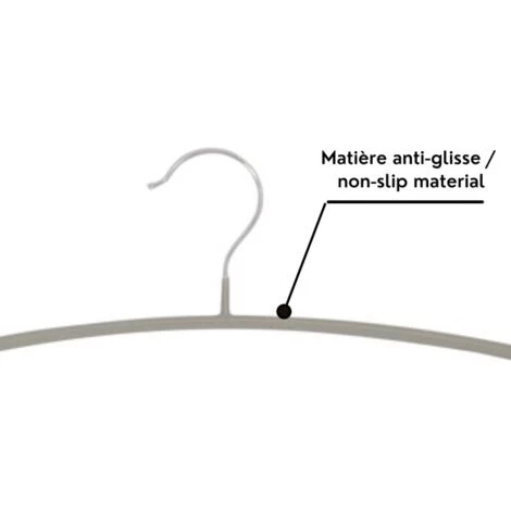 MSV Lot De 36 Cintres En Acier Plastifié Antiglisse Taupe - Taupe 2 MSV Lot De 36 Cintres En Acier Plastifié Antiglisse Taupe - Taupe – Image 2