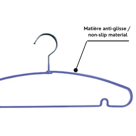 MSV Lot De 40 Cintres En Acier Plastifié Antiglisse Violet - Violet 2 MSV Lot De 40 Cintres En Acier Plastifié Antiglisse Violet - Violet – Image 2