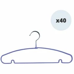 MSV Lot De 40 Cintres En Acier Plastifié Antiglisse Violet - Violet 5 MSV Lot De 40 Cintres En Acier Plastifié Antiglisse Violet - Violet -Promos MSV Magasin 34056077 3