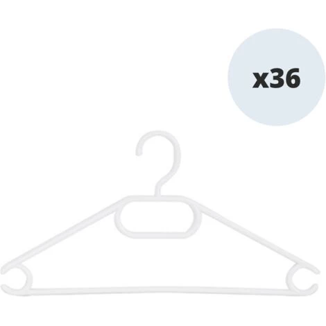 MSV Lot De 36 Cintres Blanc - Blanc 2 MSV Lot De 36 Cintres Blanc - Blanc â Image 2