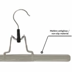 MSV Lot De 12 Cintres En Acier Plastifié Antiglisse Pour Pantalon Ou Jupe Taupe - Taupe -Promos MSV Magasin 34056080 2