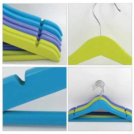 MSV Lot De 120 Cintres En Bois Pour Enfant Multicolor - Bleu 3 MSV Lot De 120 Cintres En Bois Pour Enfant Multicolor - Bleu – Image 3