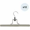 MSV Lot De 12 Cintres En Acier Plastifié Antiglisse Pour Pantalon Ou Jupe Taupe - Taupe