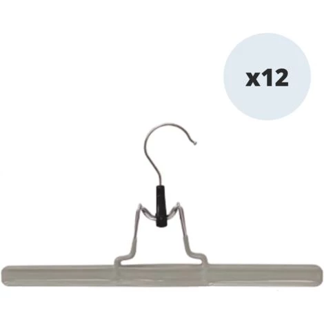 MSV Lot De 12 Cintres En Acier Plastifié Antiglisse Pour Pantalon Ou Jupe Taupe - Taupe 1 MSV Lot De 12 Cintres En Acier Plastifié Antiglisse Pour Pantalon Ou Jupe Taupe - Taupe