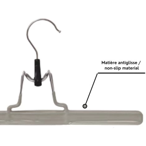 MSV Lot De 12 Cintres En Acier Plastifié Antiglisse Pour Pantalon Ou Jupe Taupe - Taupe 2 MSV Lot De 12 Cintres En Acier Plastifié Antiglisse Pour Pantalon Ou Jupe Taupe - Taupe – Image 2